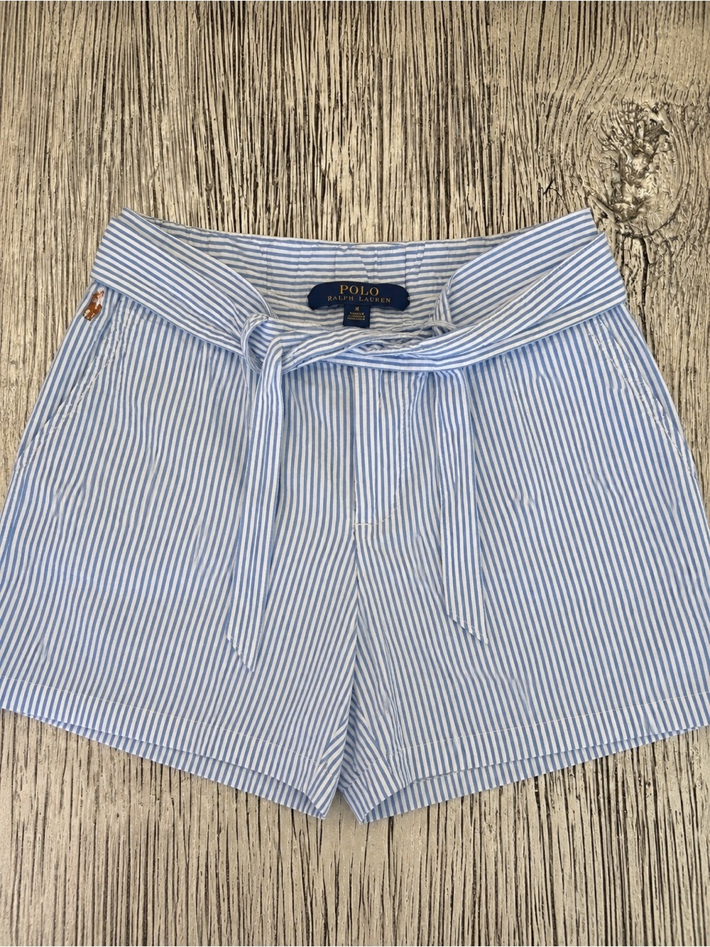 Polo Ralph Lauren Girls Blue & White Striped Shorts – Size 8 – Never Worn